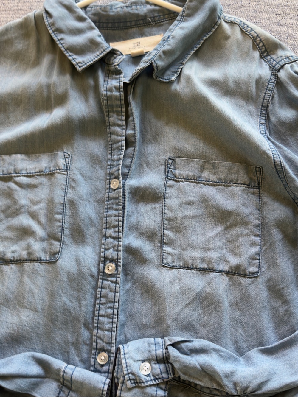 Thread & Supply Light Blue Denim Button-Up Shirt